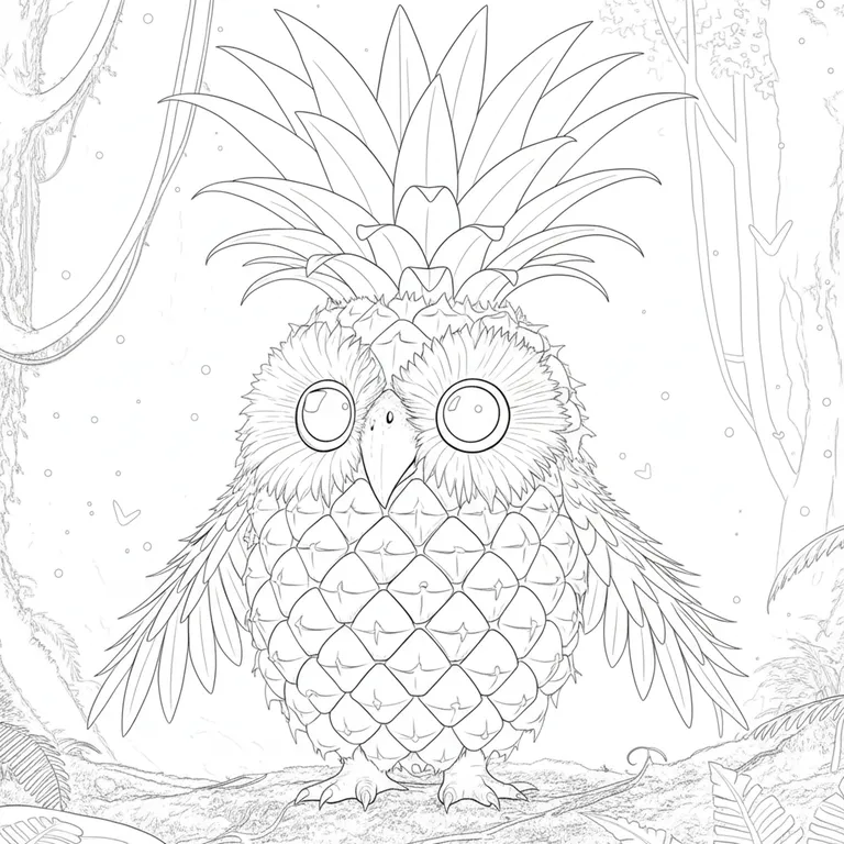 Ananasita Owlita Coloring Page