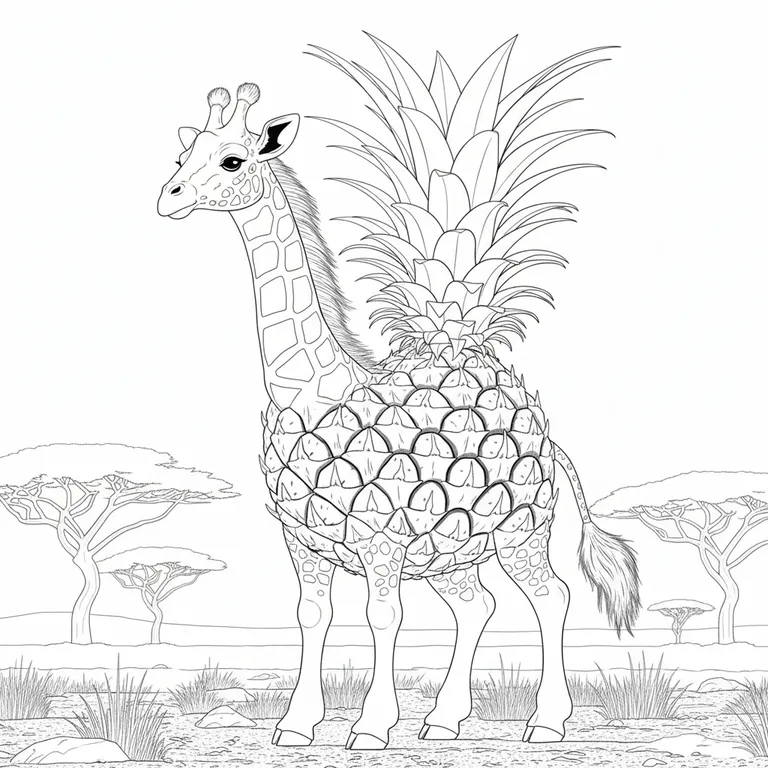Ananitto Giraffini Coloring Page