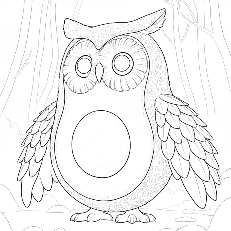 Avocadini Guffo Coloring Page