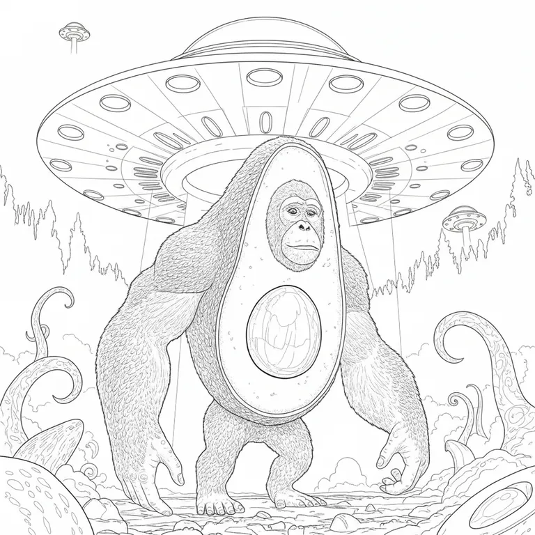 Avocadorilla Coloring Page