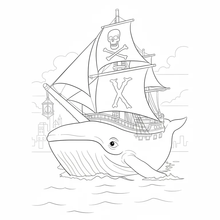 Capitano Moby Coloring Page