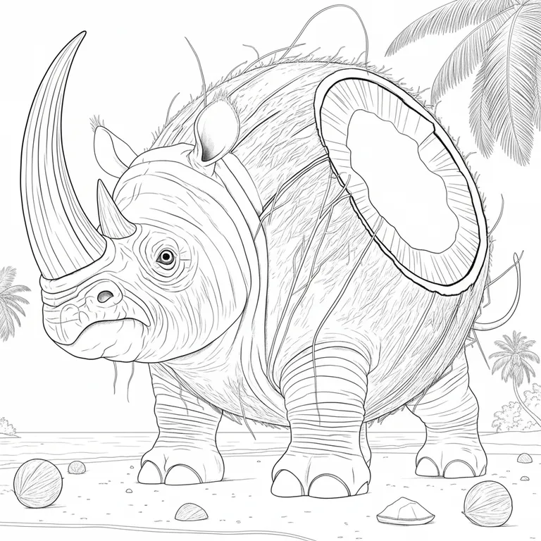 Cocosino Rhino Coloring Page