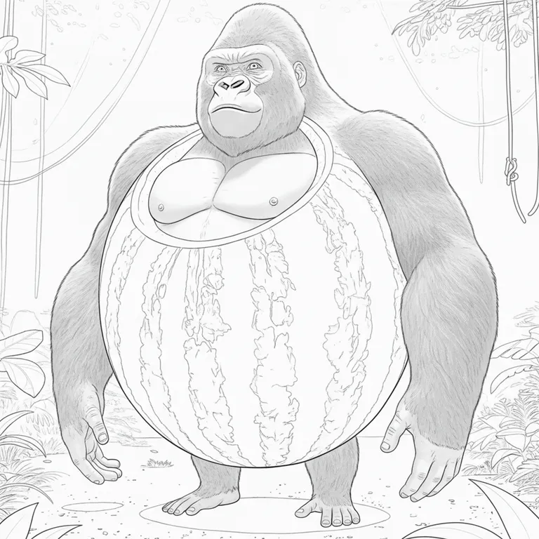 Gorillo Watermellondrillo Coloring Page