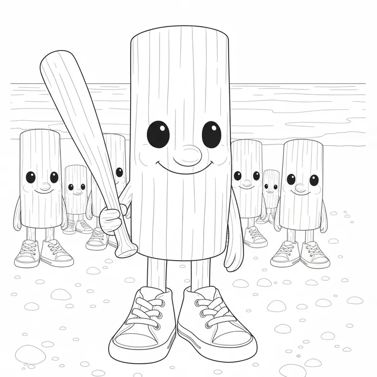 Los Tungtungtungcitos Dicen Sahur Coloring Page