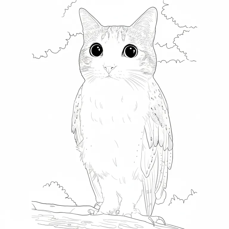 Meowl Coloring Page