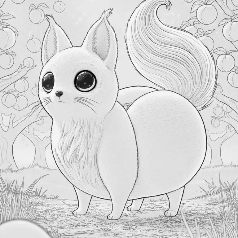 Peachi Foxilini Coloring Page