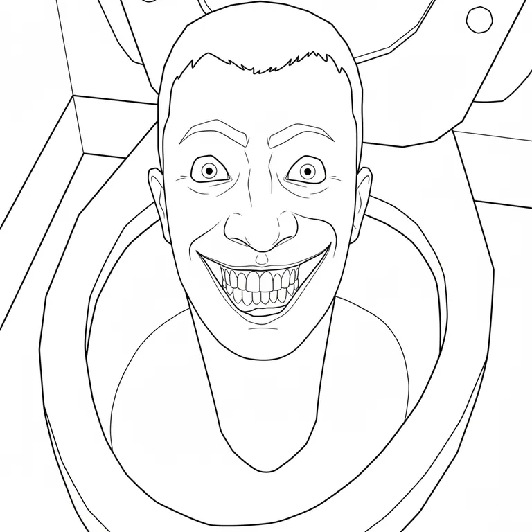 Skibidi Toilet Coloring Page