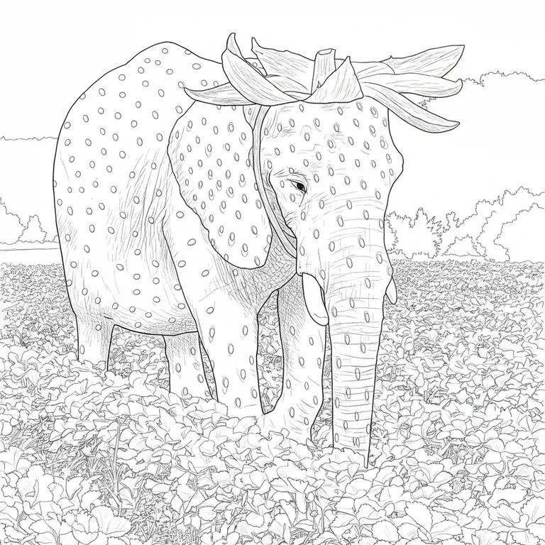 Strawberry Elephant Coloring Page