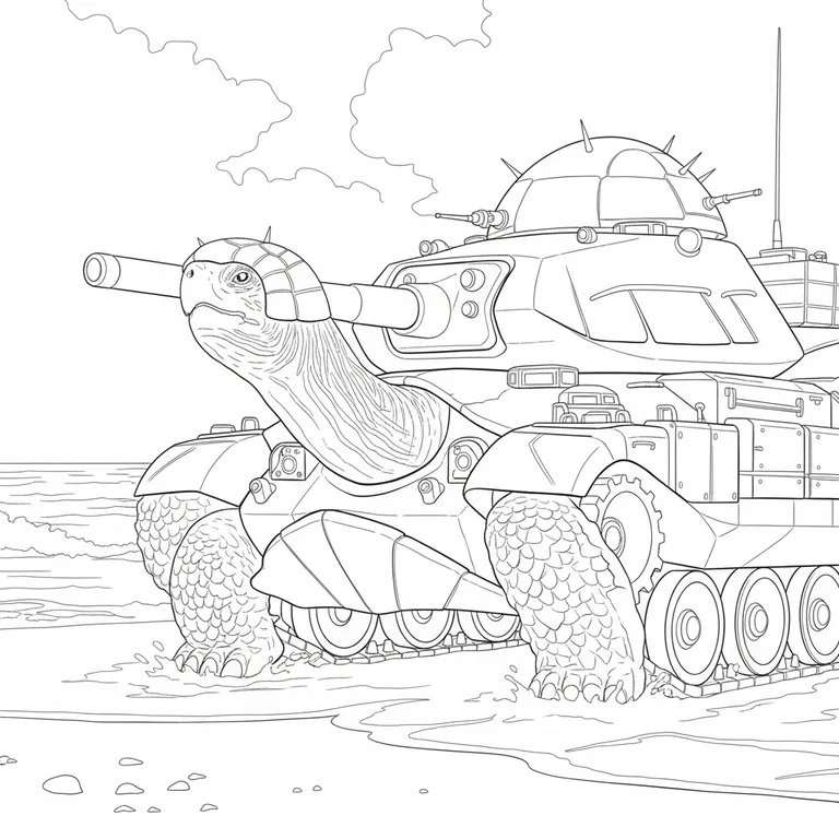 Tartaruga Cisterna Coloring Page