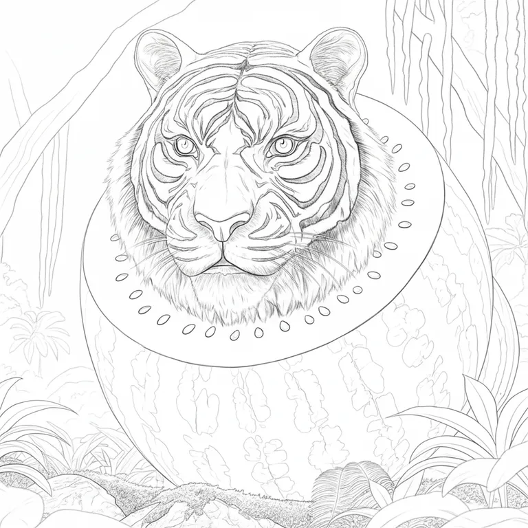 Tigrrullini Watermellini Coloring Page
