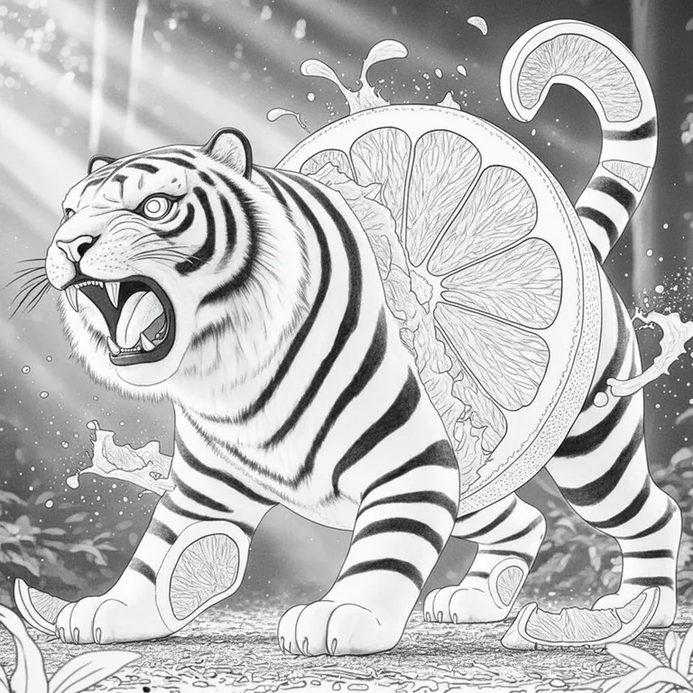 Tigrulli Grapefrutunni Coloring Page
