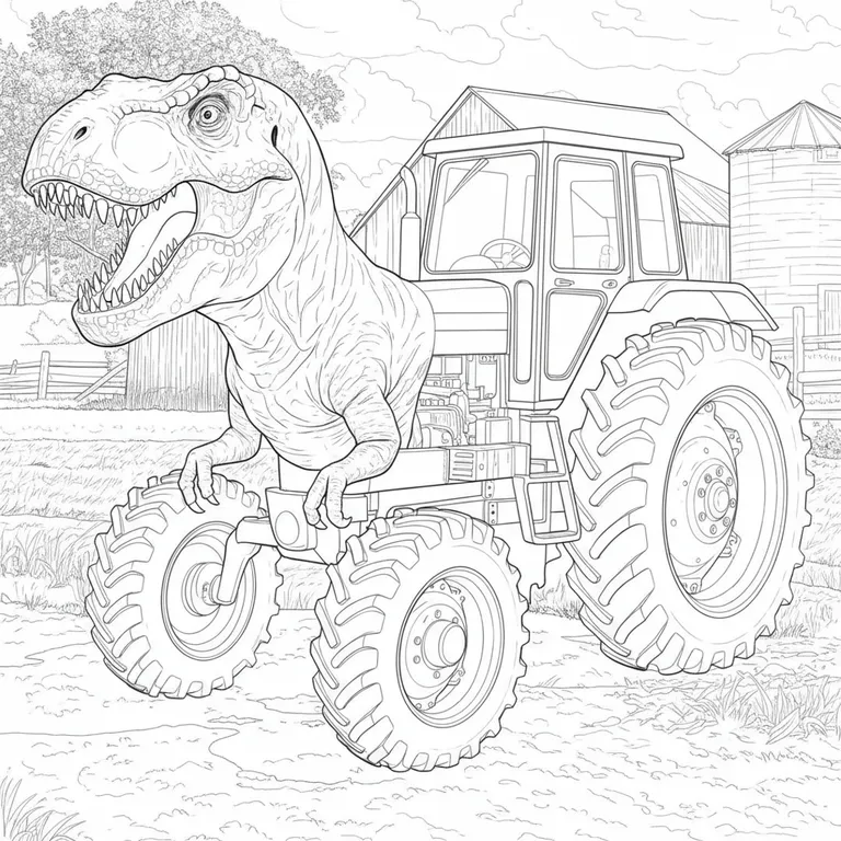 Tractoro Dinosauro Coloring Page