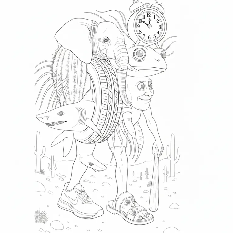 Trippa Troppa Tralala Lirilì Rilà Tung Tung Sahur Boneca Tung Tung Tralalelo Trippi Troppa Crocodina Coloring Page