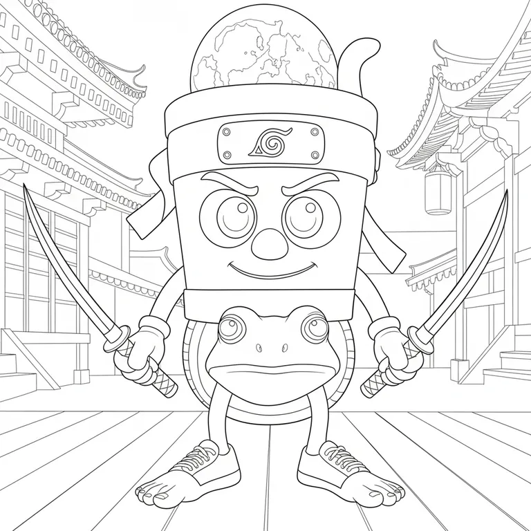 Tung Tung Tung Tung Tung Tung Tung Tung Tung Assassino Boneca Coloring Page